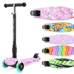 BOLDCUBE Big Fold | 3 Wheel Scooter for Kids Ages 5-10 Years | LED Wheels | Height Adjustable 65 to 89 cm | Rear Reflectors