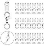 LUTER 450pcs Jewelry Bracelet Necklaces Set Includes 200pcs Crimp Ends Fold Over Jewelry Connector, 200pcs Jump Rings and 50pcs Lobster Clasps for Jewelry DIY (Silver)