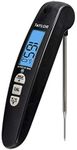 Taylor Precision Products Digital Turbo Instant Read Thermocouple Meat Food Grill BBQ Cooking Kitchen Thermometer, Folding Probe, Black