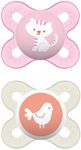 MAM Original Start Newborn Baby Pacifier, Best Pacifier for Breastfed Babies, Sterilizer Case, Girl , 0-3 Months 2 Count (Pack of 1)