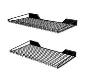 TNINE 2-Pack Heavy Duty Garage Wall Shelving, Black Metal Wall Mounted Shelves Suitable for Shop, Shed, Garage Storage