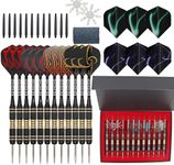 12PCS 22g Iron Tip Dart Flights Aluminum Barrel Flights Darts with Strage Case Box