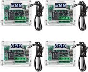 4 Pieces W1209 with Case 12V DC Digital Temperature Control Board Micro Digital Thermostat-50-110°C Electronic Temperature Control Module Switch with 10A Single Channel Relay and Waterproof Function