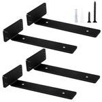 Heavy Duty Shelf Bracket 8 inch,Floating Shelf Brackets,1/5 Inch Thick Premium Solid Steel L Shelf Brackets,Countertop Support Brackets,Floating Shelves Brackets(4 Pack)