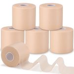 Noverlife 5 Rolls Foam Underwrap Tape, Elastic Pre Wrap Athletic Tape Breathable Sports Foam Underwrap Bandage Tape, Athletic Foam Tape for Wrists Elbows Knees Ankles & Hair, 2.75inx30YD, Beige