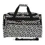 World Traveler 19 Inch Duffle Bag, Greek Key H Black White, One Size