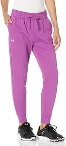 Under Armour Womens Rival Fleece Joggers, (573) Mystic Magenta / / White, XX-Large