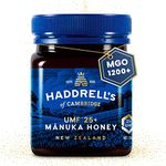 HADDRELL'S Certified Manuka Honey UMF 25+ (Ultra Premium), MGO 1236 mg/kg, 250gr (0.55lb), Product of New Zealand, UMF License # 1027