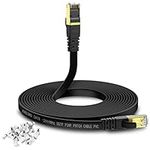 Cat 8 Flat Ethernet Cable 15M KASIMO Internet LAN Cable with Clips 40Gbps 2000MHz High Speed Network Patch Cable SSTP Ethernet Cord with RJ45 Connector for Router Modem Switch Gaming Xbox