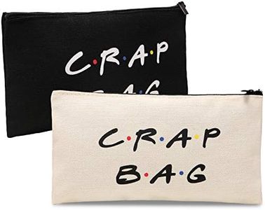 Erweicet Friends Show Merchandise Makeup Cosmetic Bags, 2 Pack Canvas Bags White and Black Zipper Makeup Bags for Friends Fans Gift1, White