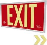 LFI Lights - UL Certified - Red Photoluminescent Exit Sign - Aluminum Housing - 50' Viewing Distance - Framed - Single Sided - Wall Mount - Ceiling Mount - Side Mount - PA2R50FS