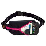 SPIbelt Running Belt Original Pocket, No-Bounce Waist Pack for Runners, iPhone 6 7 8 X, Made in USA for Men and Women, Workout Fanny Pack, Adjustable One Size, Expandable Pouch, Hot Pink Zipper