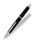 Pilot Capless Medium Retractable Fountain Pen with Rhodium Trim - Silver