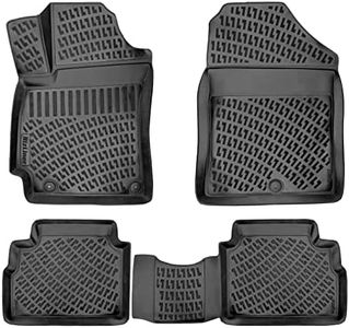 RizLiner Hyundai Elantra 2017-2020 (No GT Models) Floor Mats 3D Custom Fit Compatible with Hyundai Elantra Rubber Car Mats Laser Measured Floor Liner All Weather Odorless Non-Slip TPE (Front & Rear)