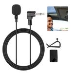 Car Microphone 3.5mm Jack Clip On Mini External Lavalier Wired Mic HD Voice Plug and Play for Phone Camera Car and Vehicle Head Unit with Bluetooth Enabled Stereo, Radio, GPS and DVD 3m Cable