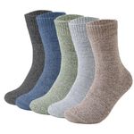 Josnown Warm Wool Socks for Women, 5 Pairs Ladies Thick Thermal Winter Cozy Crew Boot Socks Gifts for Women Mom