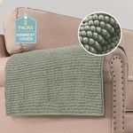 H.VERSAILTEX Plush Chenille Couch Armrest Cover 2 Packs Thick and Soft Sofa Covers Furniture Protector Cover for Pets (27.5" x 27.5", Sage)