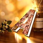 THE GRANDEUR Personalised MDF Wooden Photo Frame, Alphabetical Design, Customized Photo Frame, Birthday Gift, Engagement Gift, Couples Gift, Tabletop (8X8 inch)