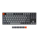 Keychron K8 V2 Wireless and Wired Mechanical Keyboard with White LED|Gateron G Pro Brown Switches|for Windows/Mac OS/Linux/Android - TKL Layout (87 Keys)|Plastic Frame (Black,K8-A3)