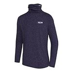 TCA Boys' Warm Up Long Sleeve Training Workout Funnel Neck Thermal Running Top with Thumbholes - Night Sky Marl,6-8 Years