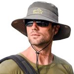 Electomania Head Caps for Men and Women，Breathable Mesh Sun Protection hat，Hand-Embroidered Round Cap，Hat for Outdoor Work, Camping, Fishing (in, Alpha, Free Size, Grey)