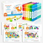 Shuttle Art 48 Pack Washable Dot Markers, 12 Assorted Colors with 6 Activity Books, Fun Art Supplies for Kids Toddlers, Non Toxic Water-Based Paint Daubers, 4 Sets x 12 Colors Dot Markers