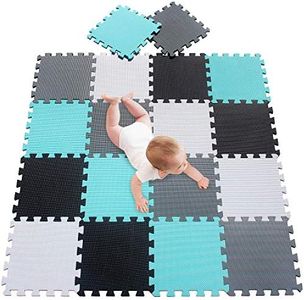meiqicool EVA Foam Play Mat for Children with Puzzle 18 Rugs Premium Quality Children’s Interlocking Floor Tile Set - Large 1.62 Sqm Coverage for Kids Soft Play 01040812