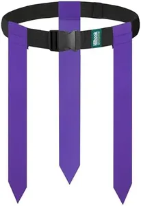 Hilhook Flag Football Belts, Sets of 12 Purple Flag Football Sets with 42 Flags for Youth, Kids and Adults Sport Team Building and Competition Training