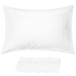 Beckham Hotel Collection Luxury Pillow Case (4 Pack) - Soft-Brushed Microfiber, Hypoallergenic, and Wrinkle Resistant - King - White