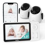 BOIFUN WiFi Baby Monitor With Two Cameras, App & 4.3" Split-Screen Control, 360° Camera, 1080P, Motion&Cry Detection, Auto Tracking, PTZ, Humidity & Temperature Sensor, 2-Way Audio, Custom Alert Area