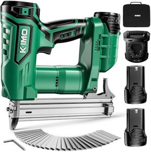 KIMO 18 Gauge Nail Gun Cordless with Battery 2.0Ah X 2 & Fast Charger, 5000pcs Nails, Single&Contact Firing, 180 Nails/min, LED Light, Adjustable Nailing Depth Cordless Brad Nailer for DIY Project