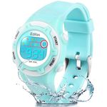 Edillas Kids Watches Digital for Girls Boys,7 Colors Waterproof Learn Time Watches for Child Sport Outdoor Multifunctional Wrist Watches with Stopwatch/Alarm (Blue-8203L)