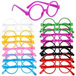 16Pcs Plastic Glasses Frame No Lenses for Kids,Round Pretend Glasses Frame for Cosplay Birthday Costume Party (Multi)