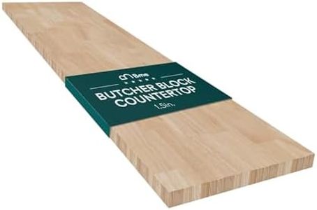 Bme Hevea Solid Wood Butcher Block Countertop, Unfinished Butcher Block Table Top for DIY Washer Dryer/Island/Kitchen Countertop, 8ft L x 25ft W, 1.5in Thick