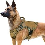 PetVogue Heavy Duty Dog Harness with Handle, Adjustable Military Dog Vest Harness, No-Pull Service Dog Vest for Training Hunting Walking, Medium