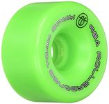 RollerBones Team Logo 98A Recreational Roller Skate Wheels (Set of 8), Green, 57mm