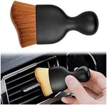 BELOMI Car Detailing Brush, Auto Interior Dusting Brush, Car Soft Bristle Cleaning Tool, Universal Car Interior Crevice Brush for Dashboard, Air Conditioner Vents, Leather, Computer (Dark Brown)