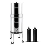 RAMA Gravity Water Filter | 24L Total Capacity (12L Storage) | 304 Stainless Steel Non-Electric Purifier for Home | Includes 2 Carbon Candles, Steel Tap & SS Stand | 10-Year Warranty