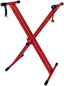 Kadence Keyboard Stand - Heavy-Duty Piano Stand (NK13-3kg Dual Braced) - Piano Keyboard Stand with Locking Straps - Keyboard Double X Stand - Keyboard Music Stand for Kids & Adults (Red)