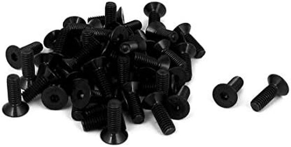 sourcingmap 50pcs Vis à Tête Fraisée Plate à Six Pans Creux Vis à Douille Hexagonale Boulon M4x12mm Metrique Noir
