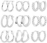 ALEXCRAFT Small Hoop Earrings Set, 