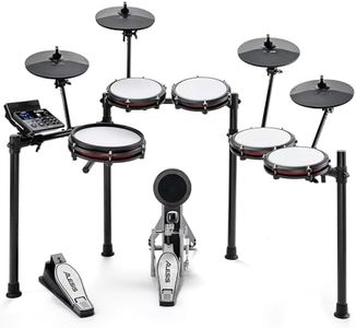 Alesis Nitro Max Kit Batería Electrónica de 10 Piezas con Parches Silenciosos de Malla, Caja de Doble Zona de 10”, Bluetooth, 440+ Sonidos Auténticos, Lecciones Drumeo, USB MIDI, Pedal de Bombo