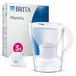 BRITA Marella Water Filter Jug Starter Pack - White (2.4L) incl. 3x MAXTRA PRO All-in-1 cartridge - fridge-fitting jug with digital LTI and Flip-Lid - now in sustainable Smart Box packaging