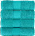 MAURA Basics Hand Towels for Bathroom with Hanging Hook Loops. Soft, Durable, Long Lasting and Absorbent Hand Towel Sets for Bathroom, American Standard Size 16"x28", Turquoise