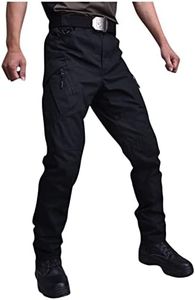 Military Cargo Pants for Men Hiking Fishing Security Stretchy Breathable Lightweight Hot Weather Work Construction Camouflage Flexcamo - Tactical Waterproof Pants Black 3XL