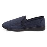 The Slipper Company Mens Navy Check Full Slipper - Size 8 UK - Blue