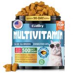 Cat Multivitamin Chews – Supports Energy and Skin & Coat – With Taurine, B-Complex, Zinc Methionine & Selenium Yeast – Daily Health Supplement for Cats of All Ages (500 Chew)