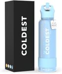 Coldest Sports Water Bottle with Straw Lid Vacuum Insulated Stainless Steel Metal Thermos Bottles Reusable Leak Proof Flask for Sports Gym (40 oz, Neptune Blue)