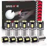 BRISHINE BA9S LED Bulbs 6000K Xenon White Extremely Bright 5630 Chipsets 53 57 293 BA9 64111 1891 1895 T4W LED Bulbs for Car Interior Dome Map Door Courtesy License Plate Lights(Pack of 10)