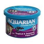 AQUARIAN Complete Nutrition, Aquarium Tropical & Temperate Fish Food Flakes, 50g Container